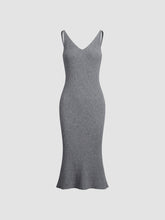 Solid Ribbed Strap Sweater Dress